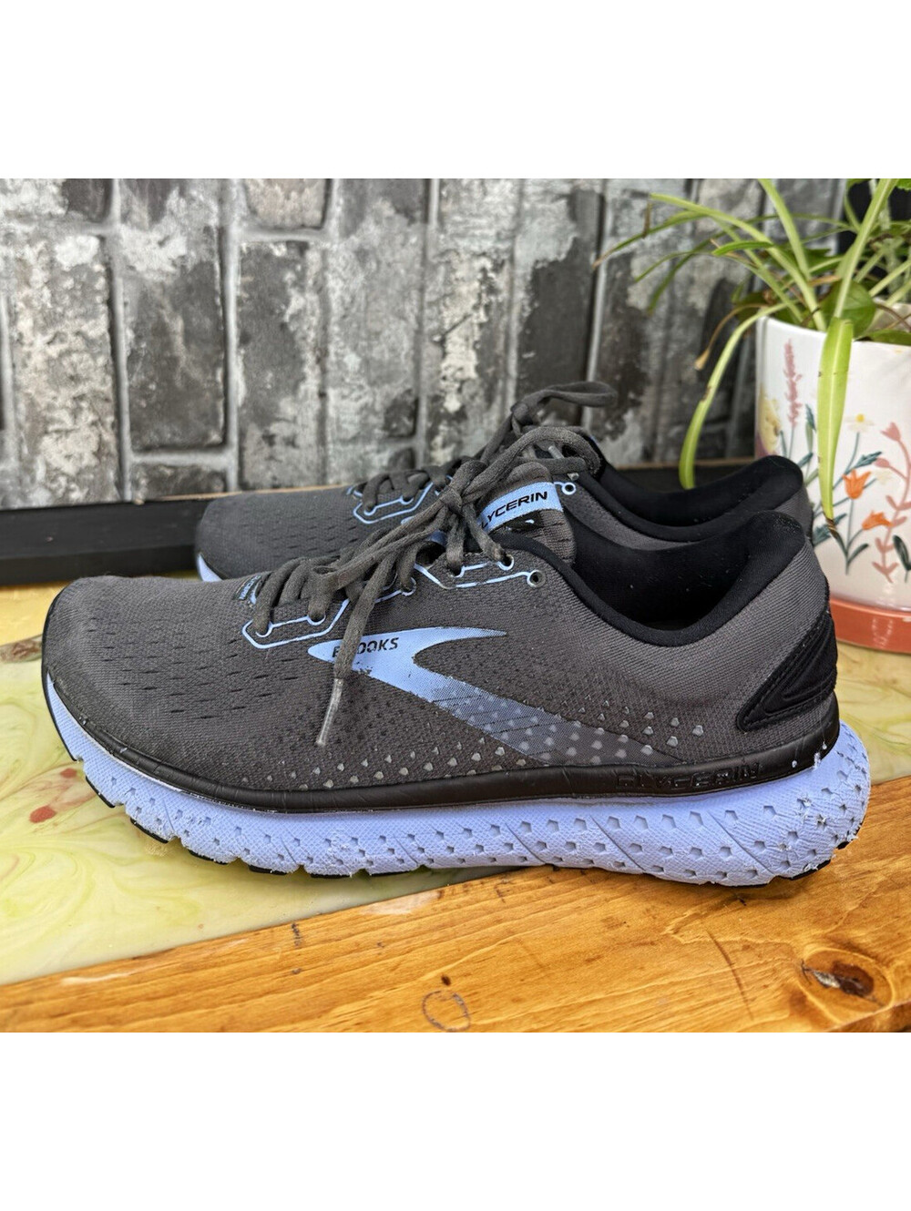 Brooks Glycerin 20 Men’s Running Shoes Breathable Mesh US 10 B Gray/Blue